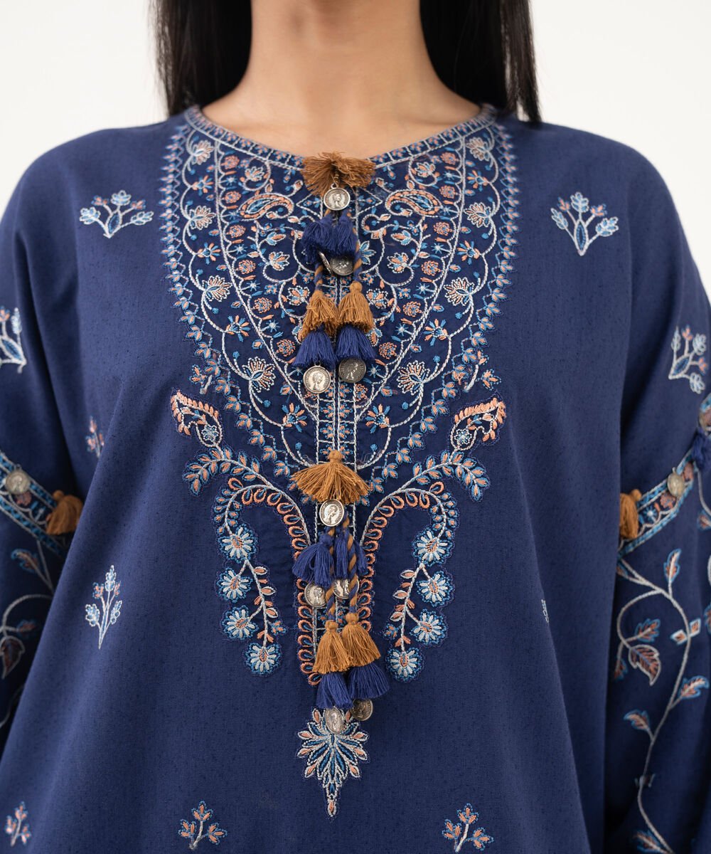 3 Piece - Embroidered Cotton Karandi Suit