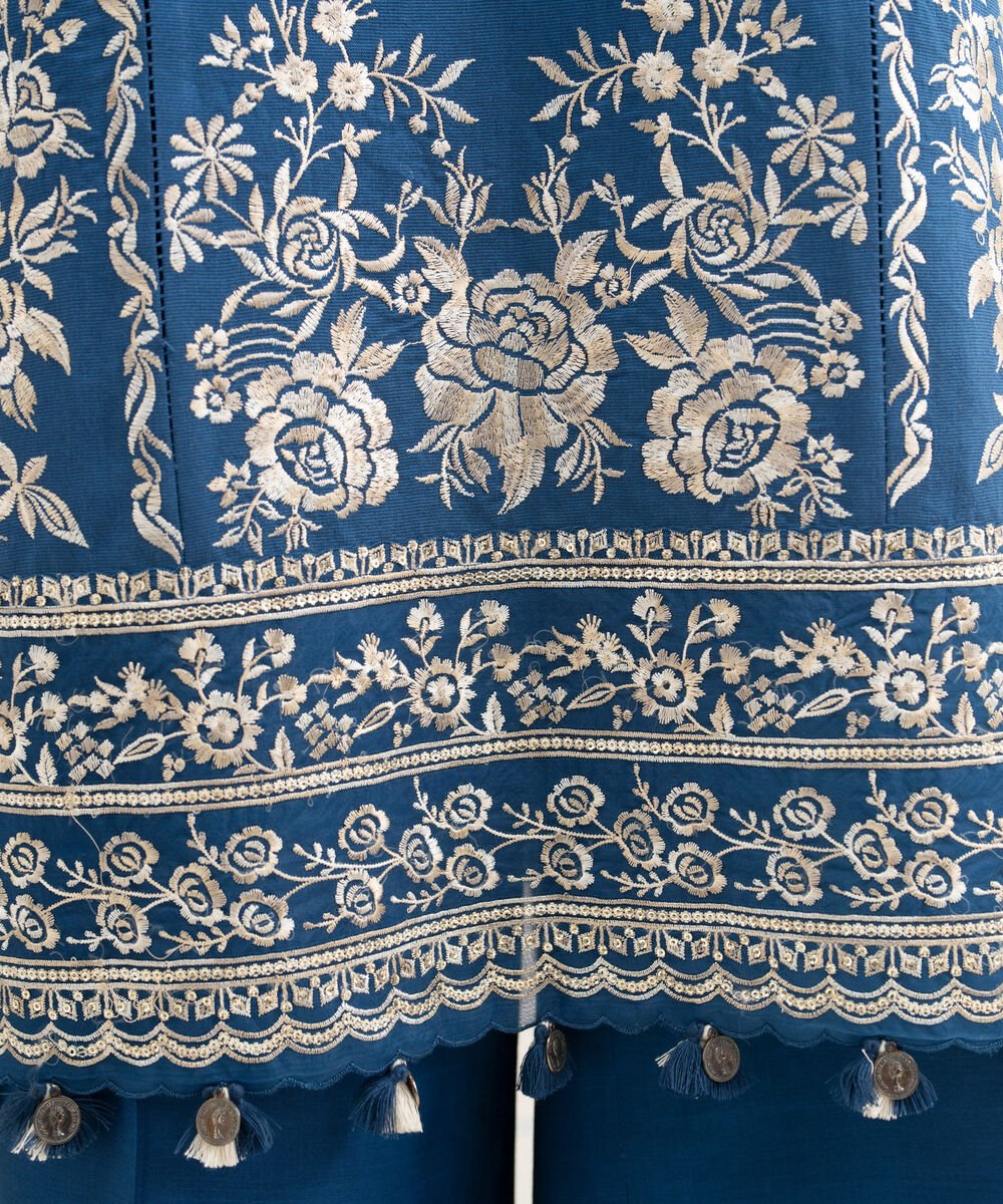 3 Piece - Embroidered Cotton Net Suit