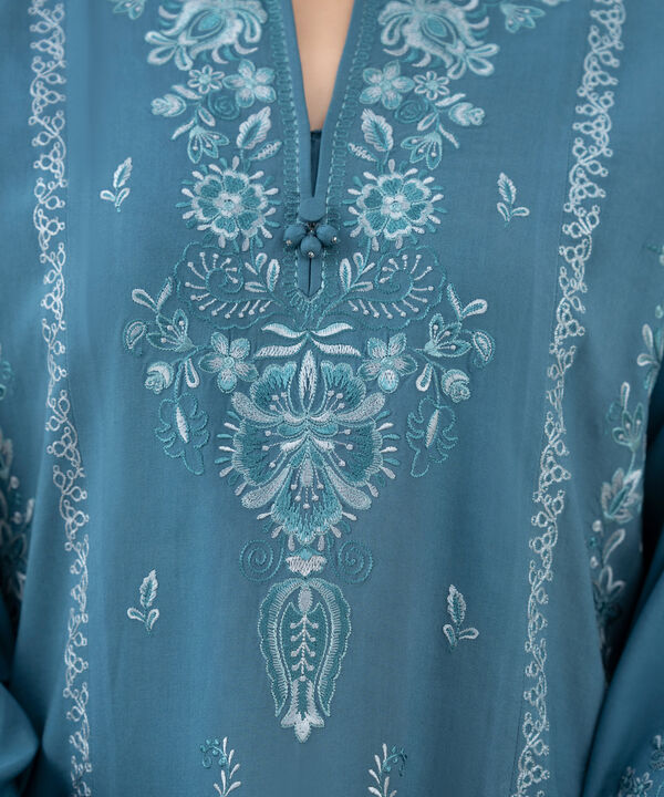 3 Piece - Embroidered Linen Suit