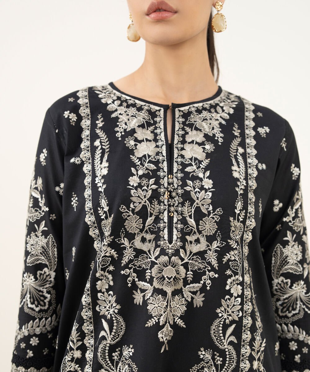 3 Piece - Embroidered Twill Suit