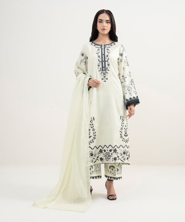 Embroidered Cotton Satin Shirt