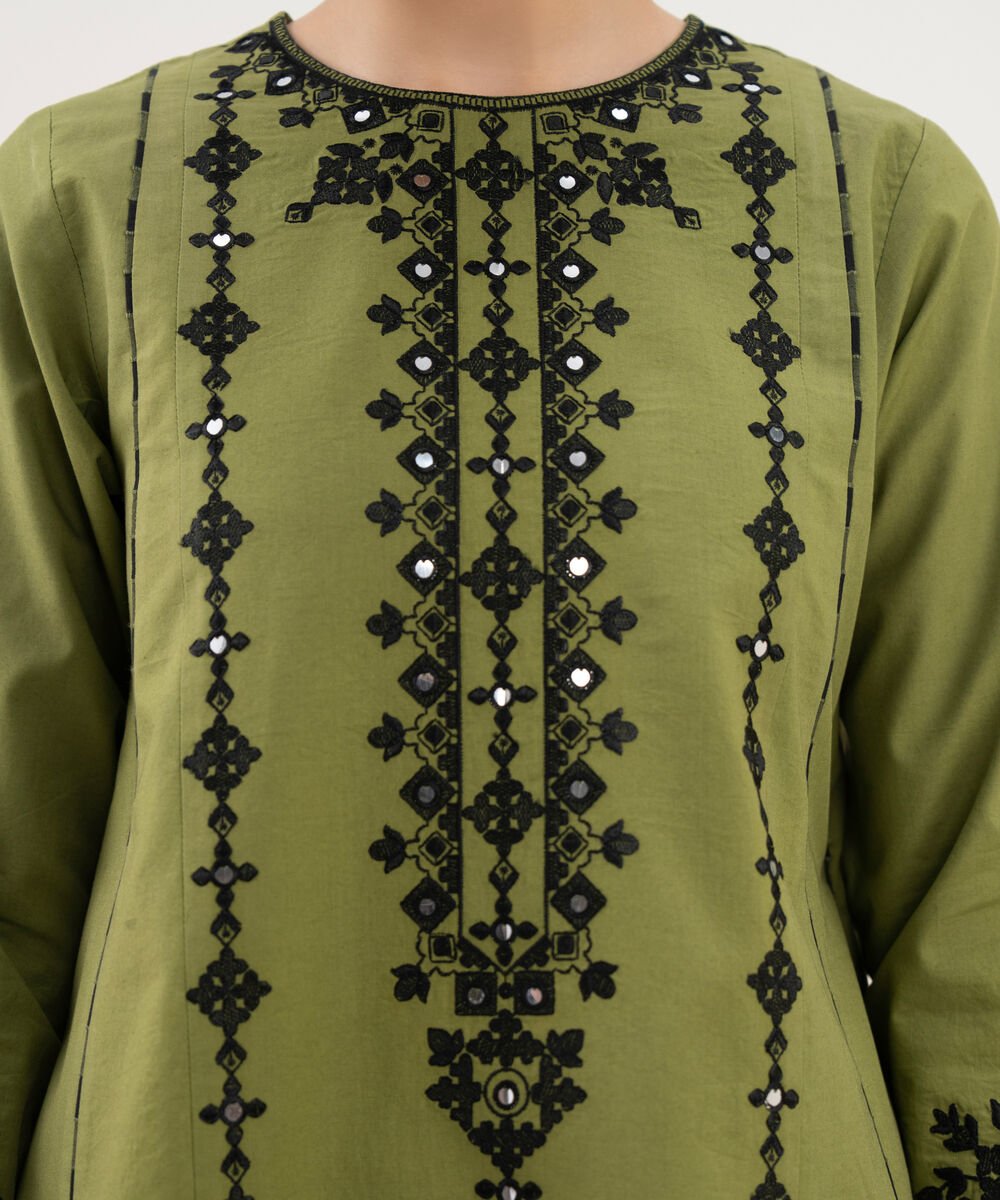 3 Piece - Embroidered Cotton Suit