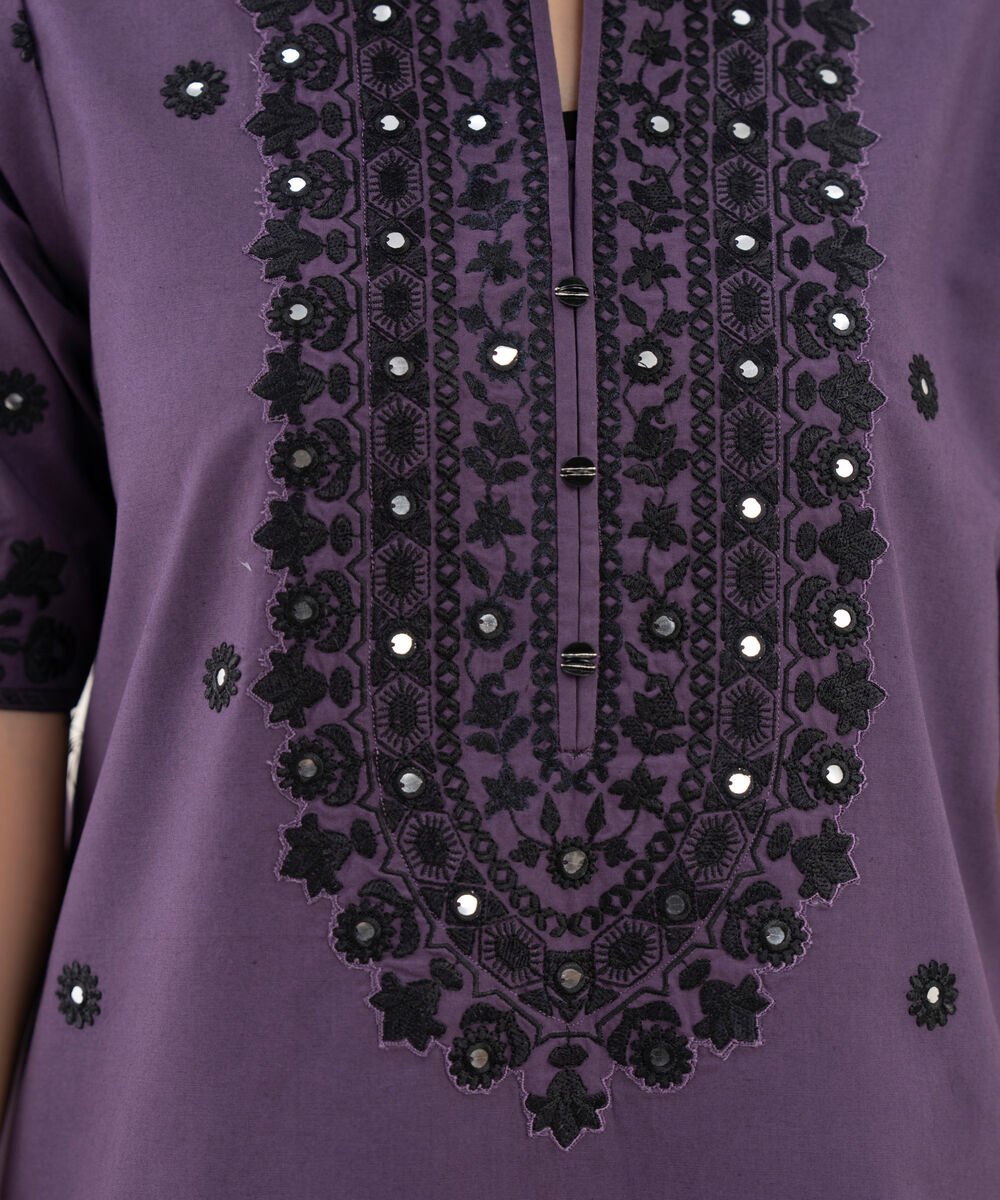 3 Piece - Embroidered Cotton Suit