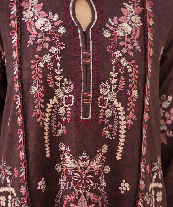 3 Piece - Embroidered Twill Suit
