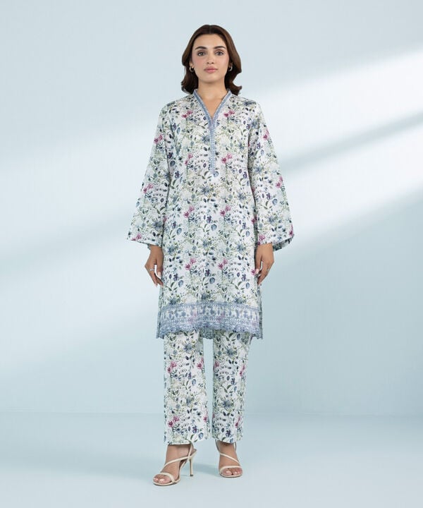 2 Piece - Embroidered Lawn Suit (Stitched)