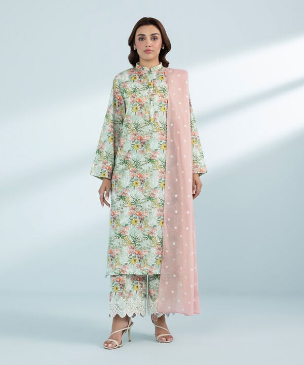 3 Piece - Printed Lawn Suit (Stitched)
