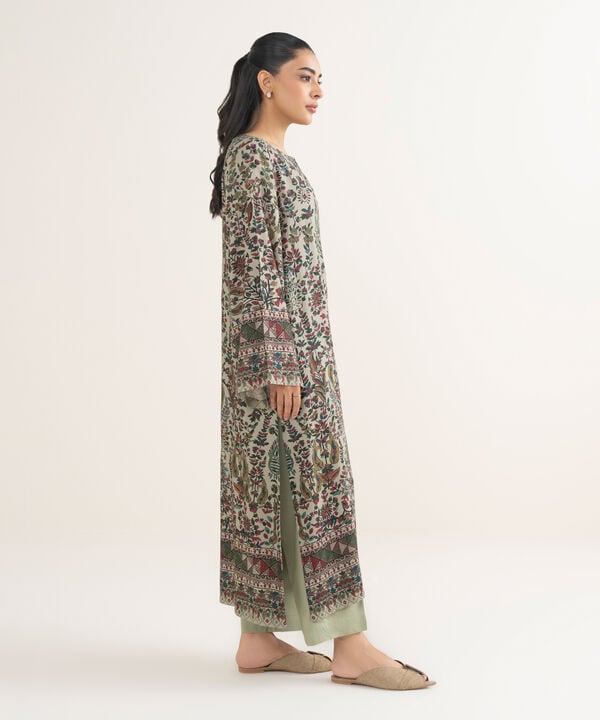 2 Piece - Printed Linen Suit