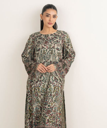2 Piece - Printed Linen Suit