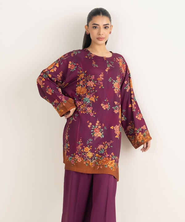 2 Piece - Printed Linen Suit