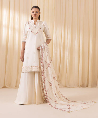 3 Piece - Embroidered Karandi Suit