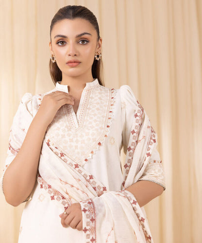 3 Piece - Embroidered Karandi Suit