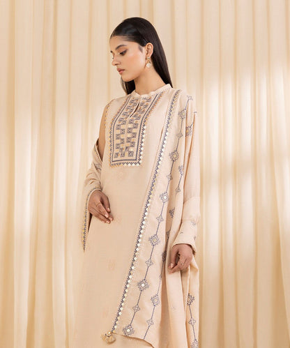 3 Piece - Embroidered Karandi Suit