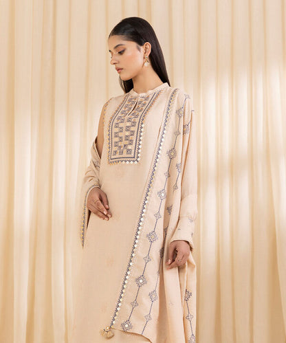 3 Piece - Embroidered Karandi Suit