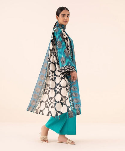 3 Piece - Printed Cotton Suit
