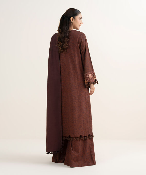 3 Piece - Embroidered Twill Suit