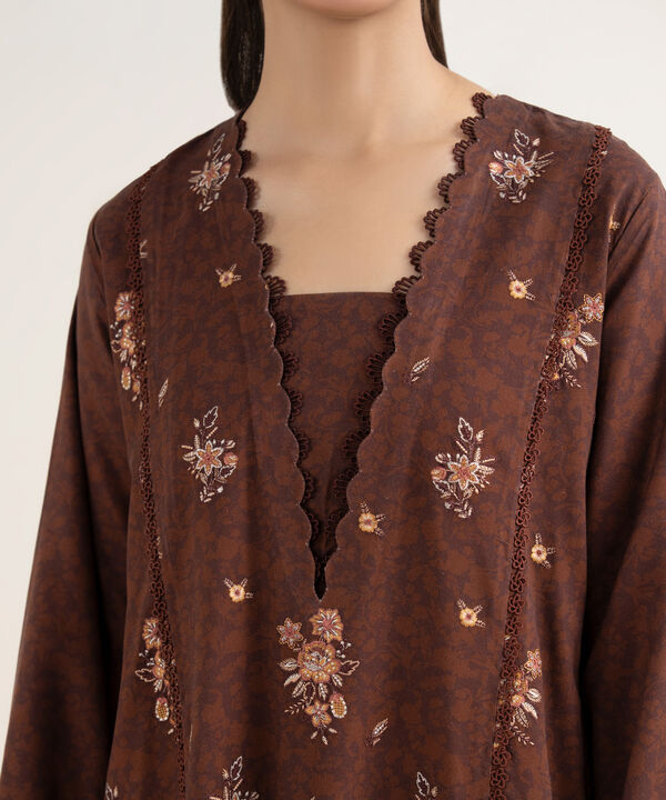 3 Piece - Embroidered Twill Suit