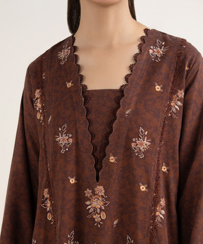3 Piece - Embroidered Twill Suit