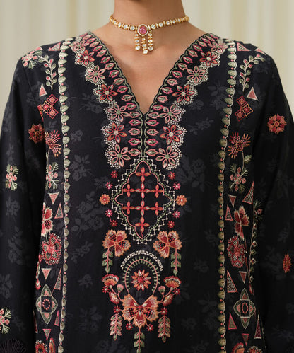 3 Piece - Embroidered Twill Suit