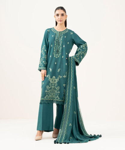 3 Piece - Embroidered Linen Suit