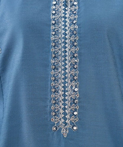 3 Piece - Embroidered Cotton Net Suit