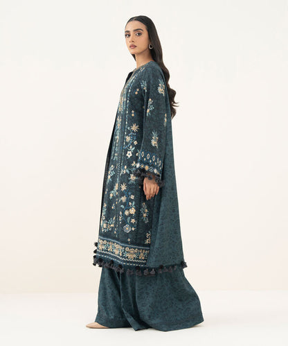 3 Piece - Embroidered Twill Suit