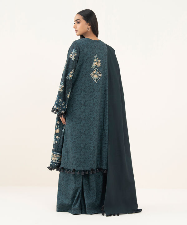 3 Piece - Embroidered Twill Suit