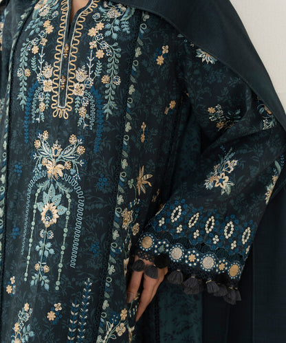 3 Piece - Embroidered Twill Suit