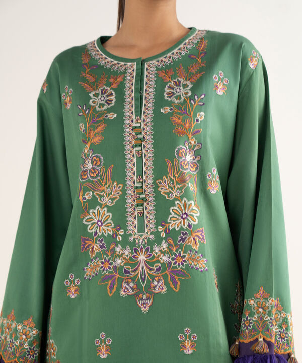 3 Piece - Embroidered Twill Suit