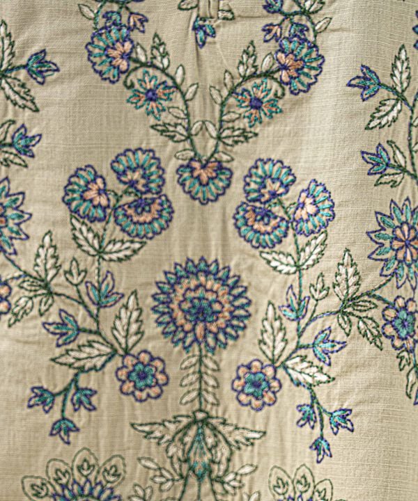 2 Piece - Embroidered Cotton Suit