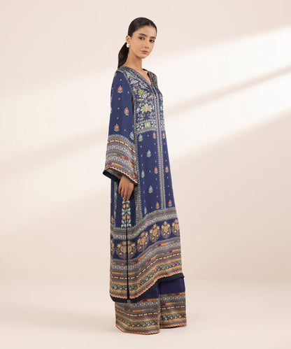 2 Piece - Embellished Silk Suit (Stitched)