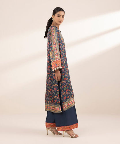 2 Piece - Embellished Silk Suit (Stitched)
