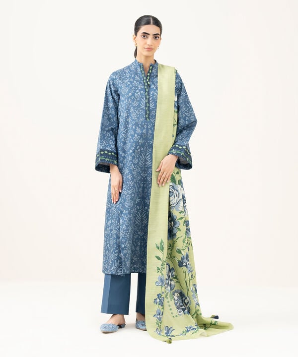 3 Piece - Printed Dobby Suit