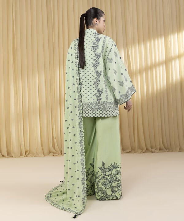3 Piece - Embroidered Jacquard Suit (Unstitched)