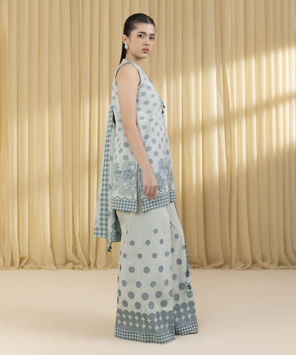 3 Piece - Embroidered Jacquard Suit (Unstitched)