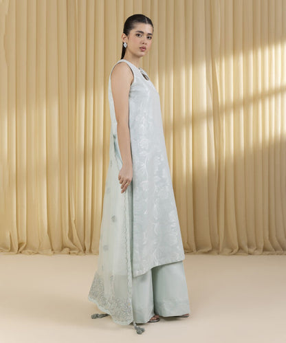 3 Piece - Embroidered Jacquard Suit (Unstitched)