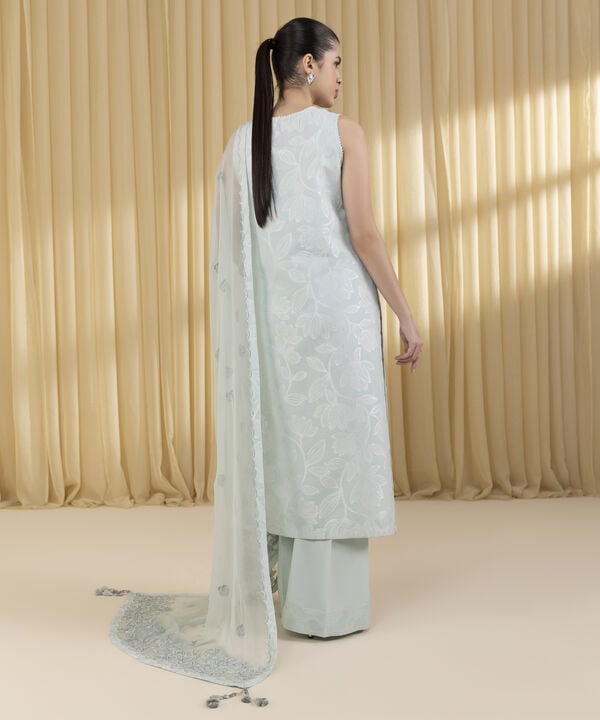 3 Piece - Embroidered Jacquard Suit (Unstitched)