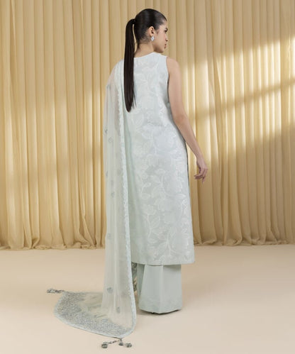 3 Piece - Embroidered Jacquard Suit (Unstitched)