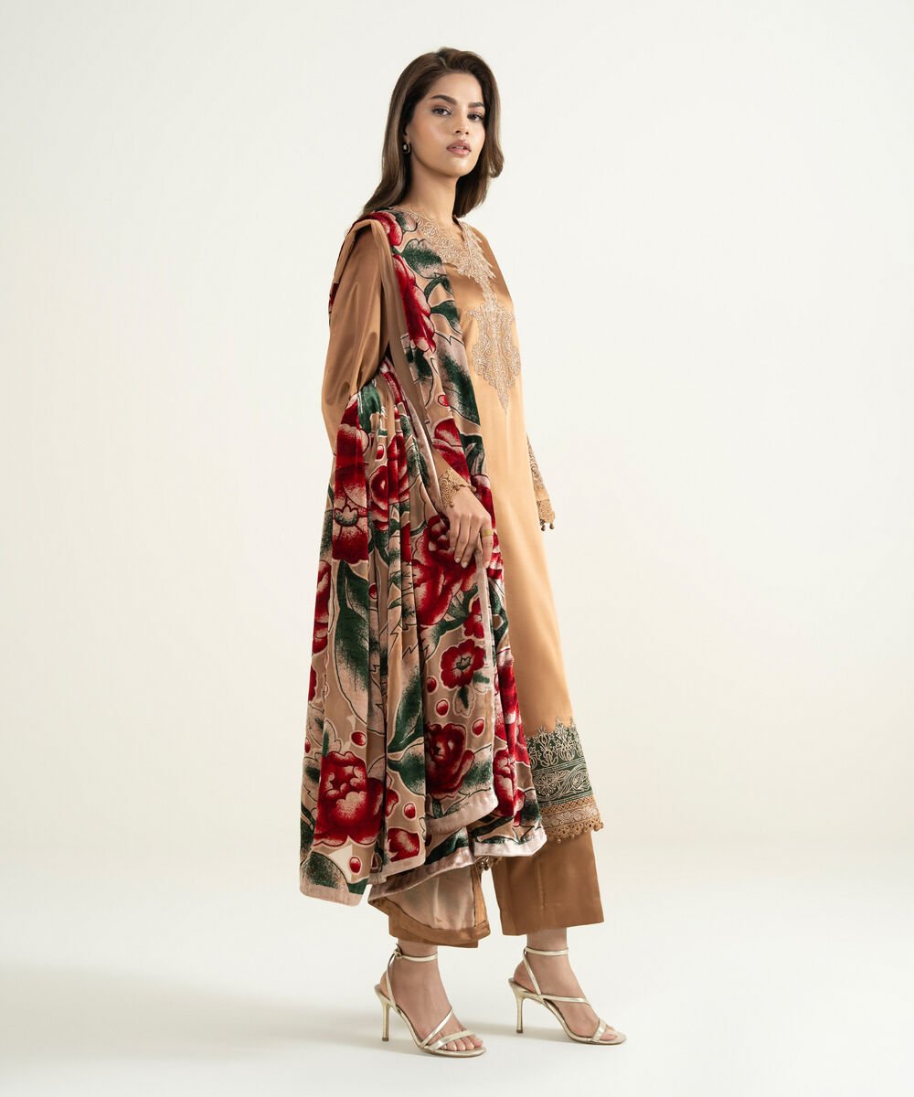 3 Piece - Dyed Blended Satin Suit