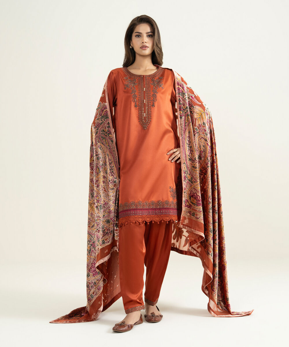 3 Piece - Dyed Blended Satin Suit