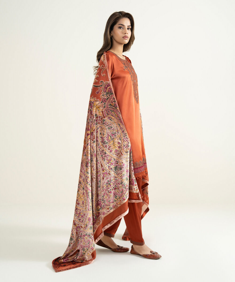 3 Piece - Dyed Blended Satin Suit