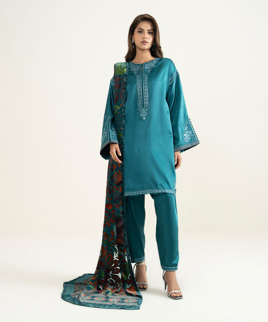 3 Piece - Dyed Blended Satin Suit