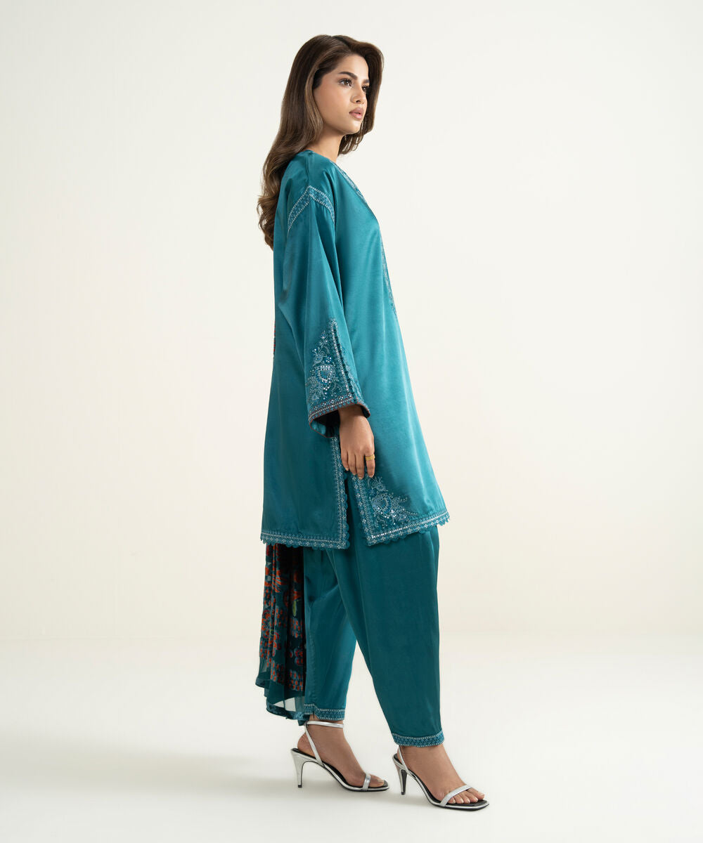 3 Piece - Dyed Blended Satin Suit