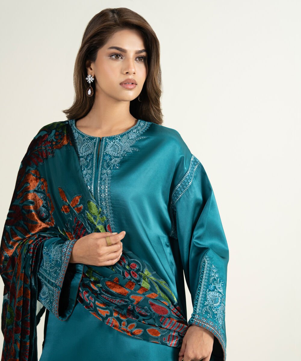3 Piece - Dyed Blended Satin Suit