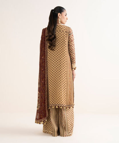 3 Piece - Embroidered Chiffon Suit