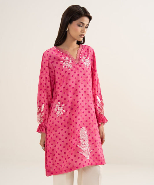 Embroidered Raw Silk Shirt
