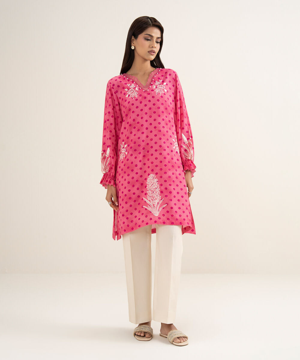Embroidered Raw Silk Shirt