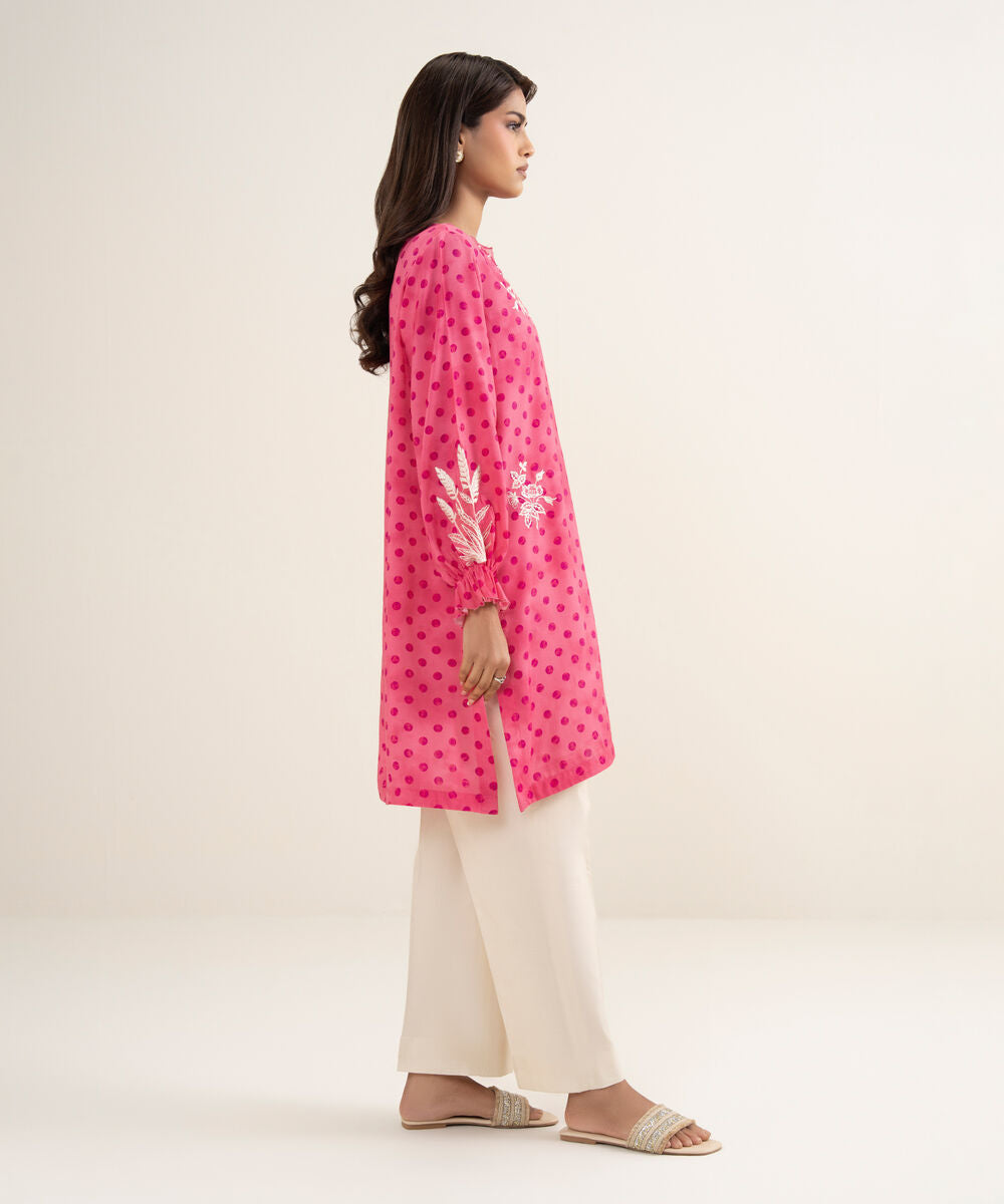 Embroidered Raw Silk Shirt