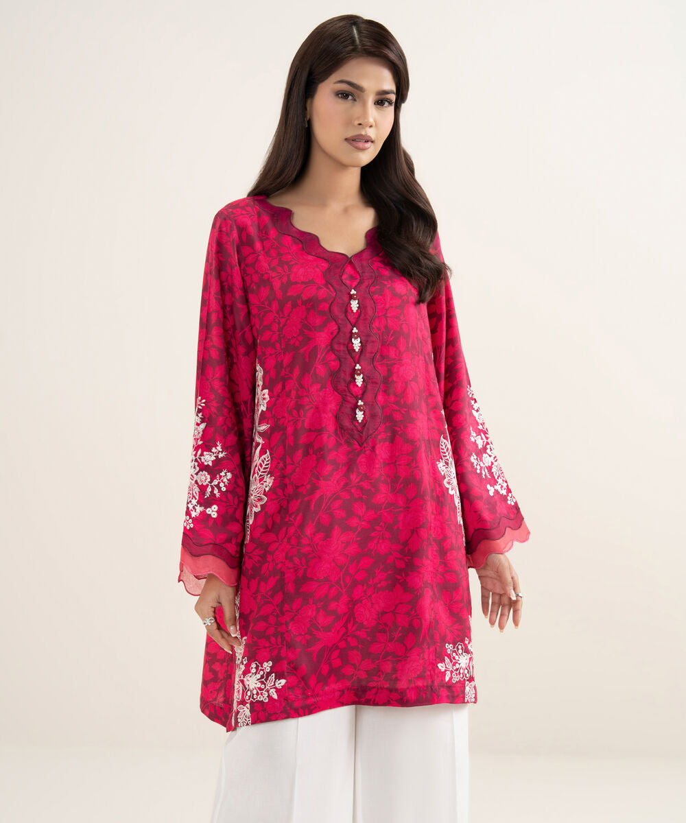 Embroidered Raw Silk Shirt