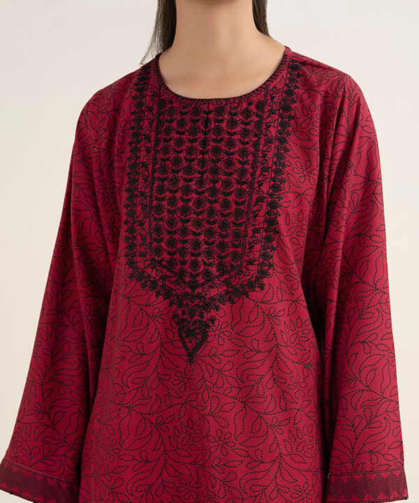 Embroidered Herringbone Shirt