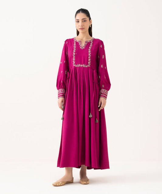 Embroidered Viscose Marina Dress